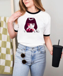 Mia Wallace Quentin Pulp Fiction Movie Film Retro Ringer Tee