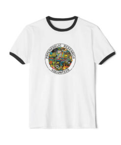 Psychedelic Research Volunteer Ringer Black Tee