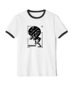 Retro Crass Punk Anarchy British Street Graffiti Ringer Black Tee