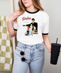Scarface Al Pacino Film Movie Poster Ringer Tee