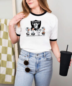 Snoopy And Friends Walking Las Vegas Raiders Ringer Tee