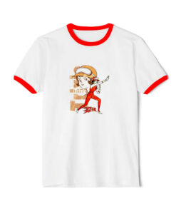 Trixie Speed Racer cartoon Ringer Red Tee