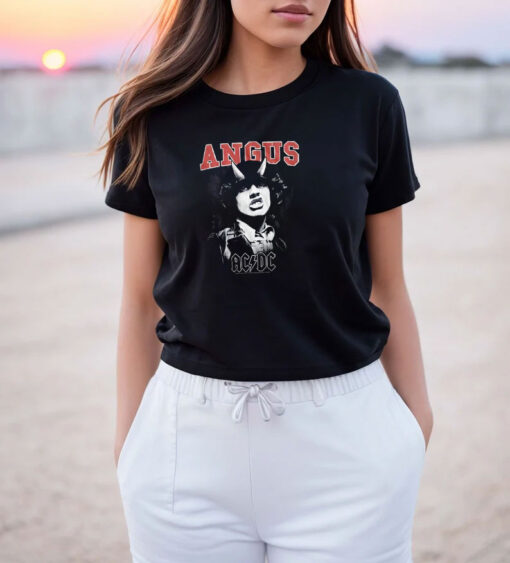 Angus Young Horns Black T Shirt