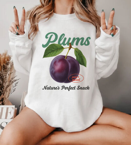 Vintages Plums Retro Fruit Lover Sweatshirt