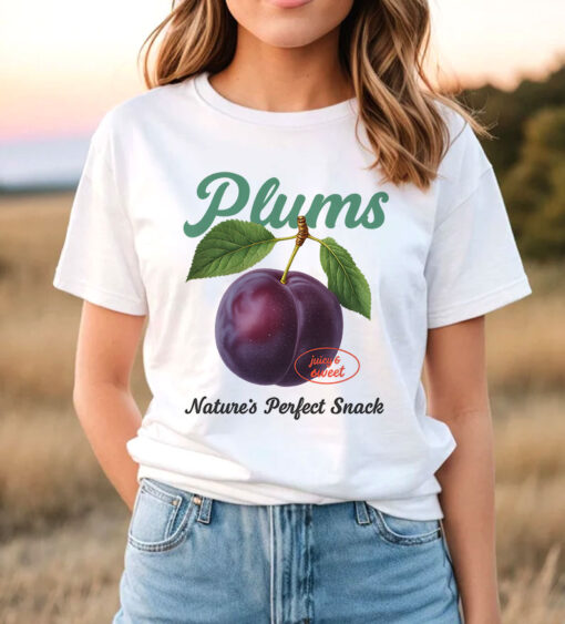 Vintages Plums Retro Fruit Lover T Shirt
