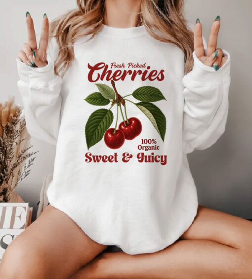 Vintages Retro Cherries Fruit Lover Sweatshirt