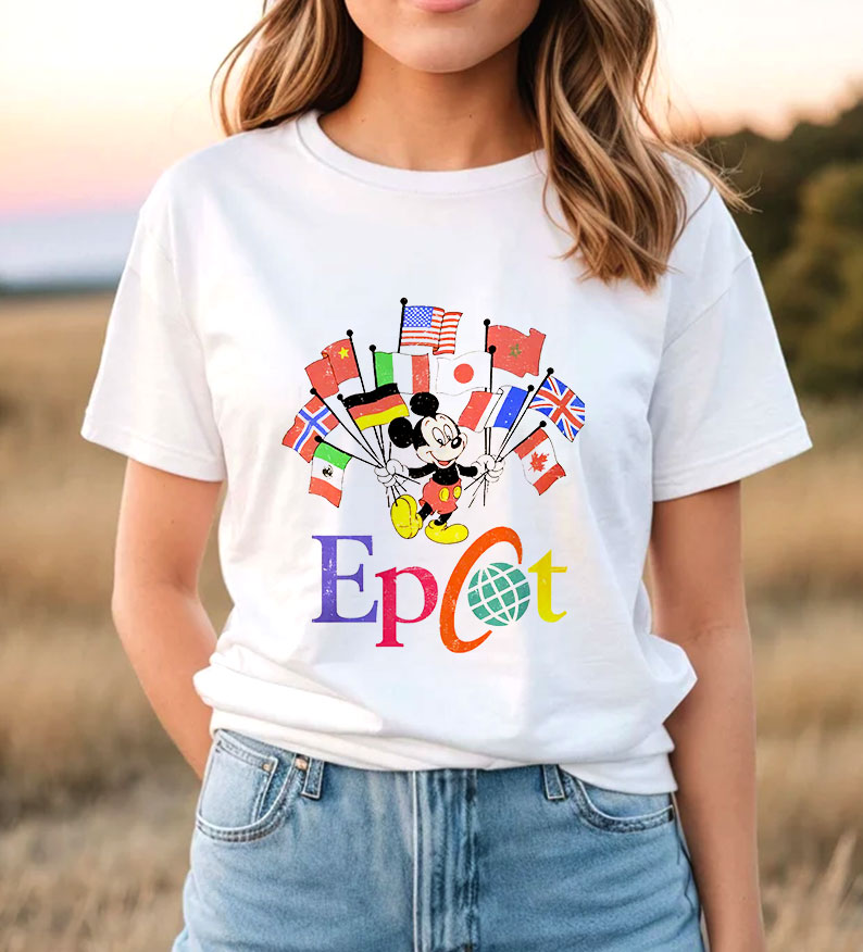 Mickey Flags of Nations Vintage T-Shirt