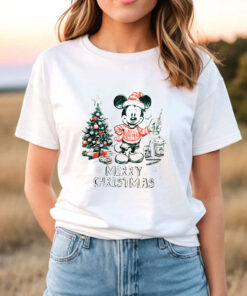 Retro Disney Christmas Santa Mickey T-Shirt